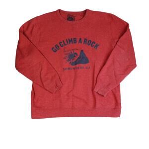 Lucky Brand Snow Heather Sweatshirt Mens XL Red Go Climb a Rock California